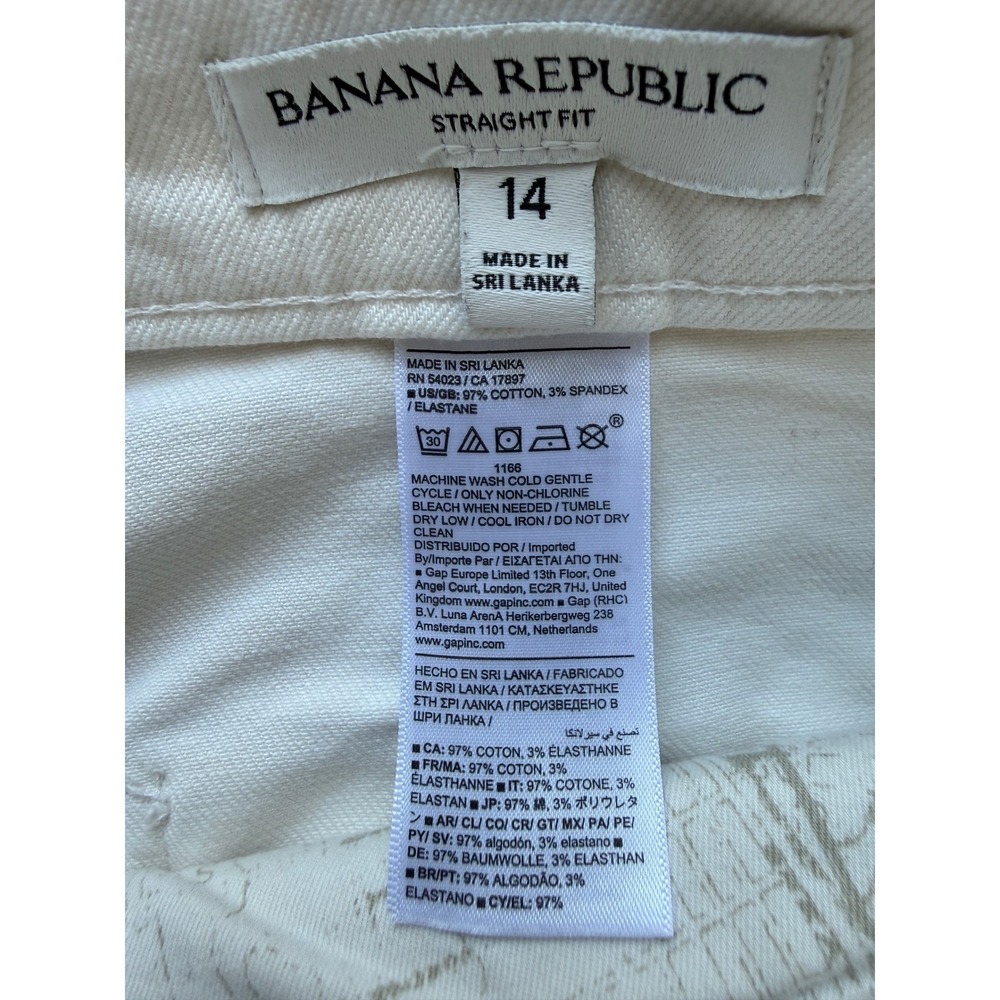 Banana Republic Women's Weekender Straight gi Pants Cream Size 14 - Picture 7 of 9